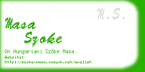 masa szoke business card