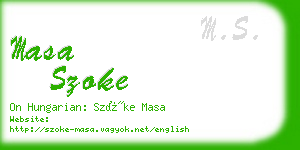 masa szoke business card